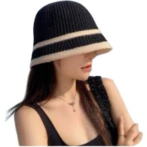 Vintage Inspired Black and Cream Women's Hat